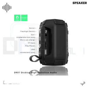 Bluetooth & Lamp Speaker Denmen DR07 - Black