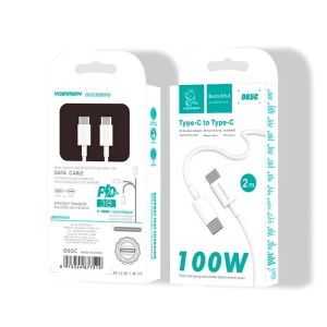 Data kabal Denmen D65C PD 100W Type-C na Type-C (2m) - bijela