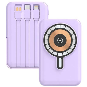 Powerbank DEJI 10000mAh (magnetno punjenje 3u1) - ljubicasta
